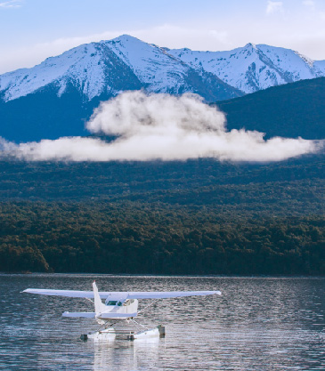 Floatplane on a calm lake